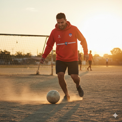 BUZO JUNIOR CON CAPOTA - LOGOS BORDADOS