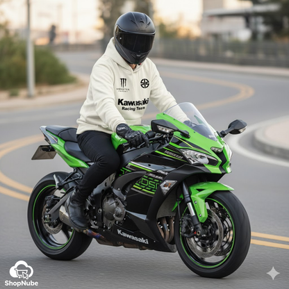 BUZO CON CAPOTA KAWASAKI ESTAMPADO