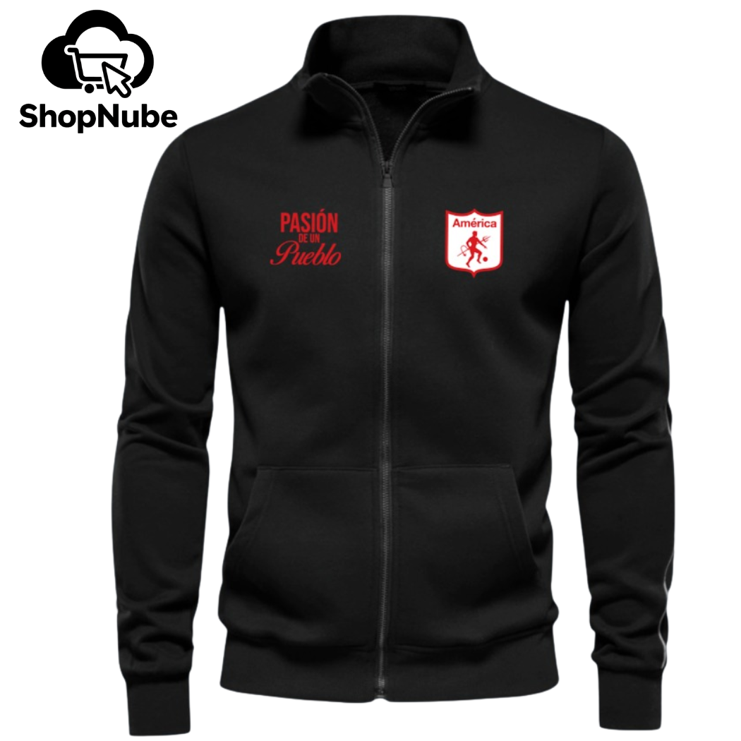 BUZO AMERICA CUELLO ALTO - LOGOS BORDADOS