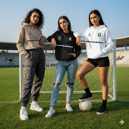 BUZO ONCE CALDAS CON CAPOTA - LOGOS BORDADOS