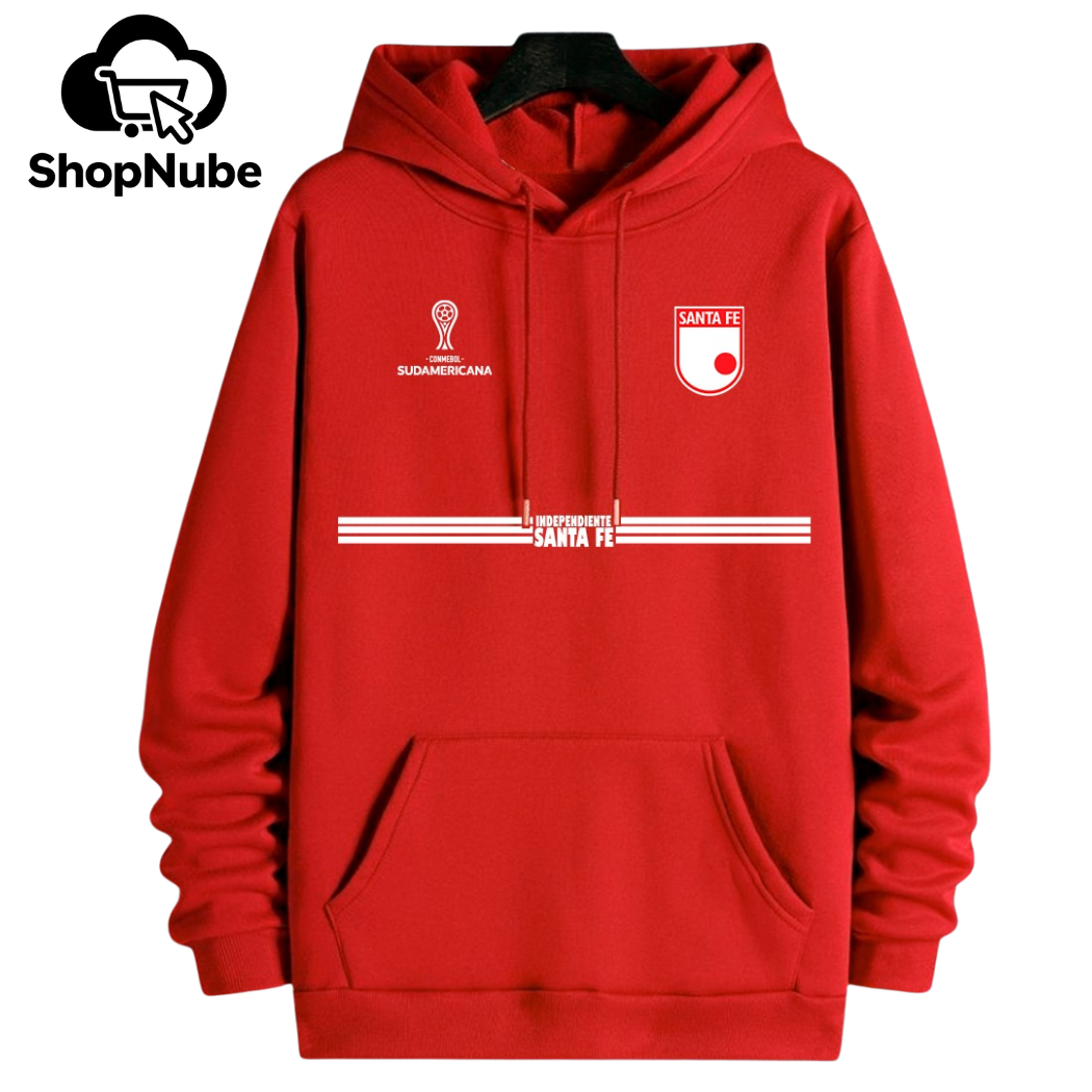 BUZO SANTA FE CON CAPOTA LOGOS BORDADOS