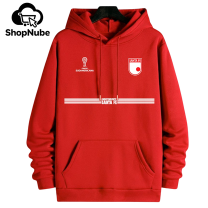 BUZO SANTA FE CON CAPOTA LOGOS BORDADOS