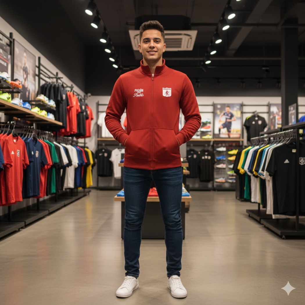 BUZO AMERICA CUELLO ALTO - LOGOS BORDADOS