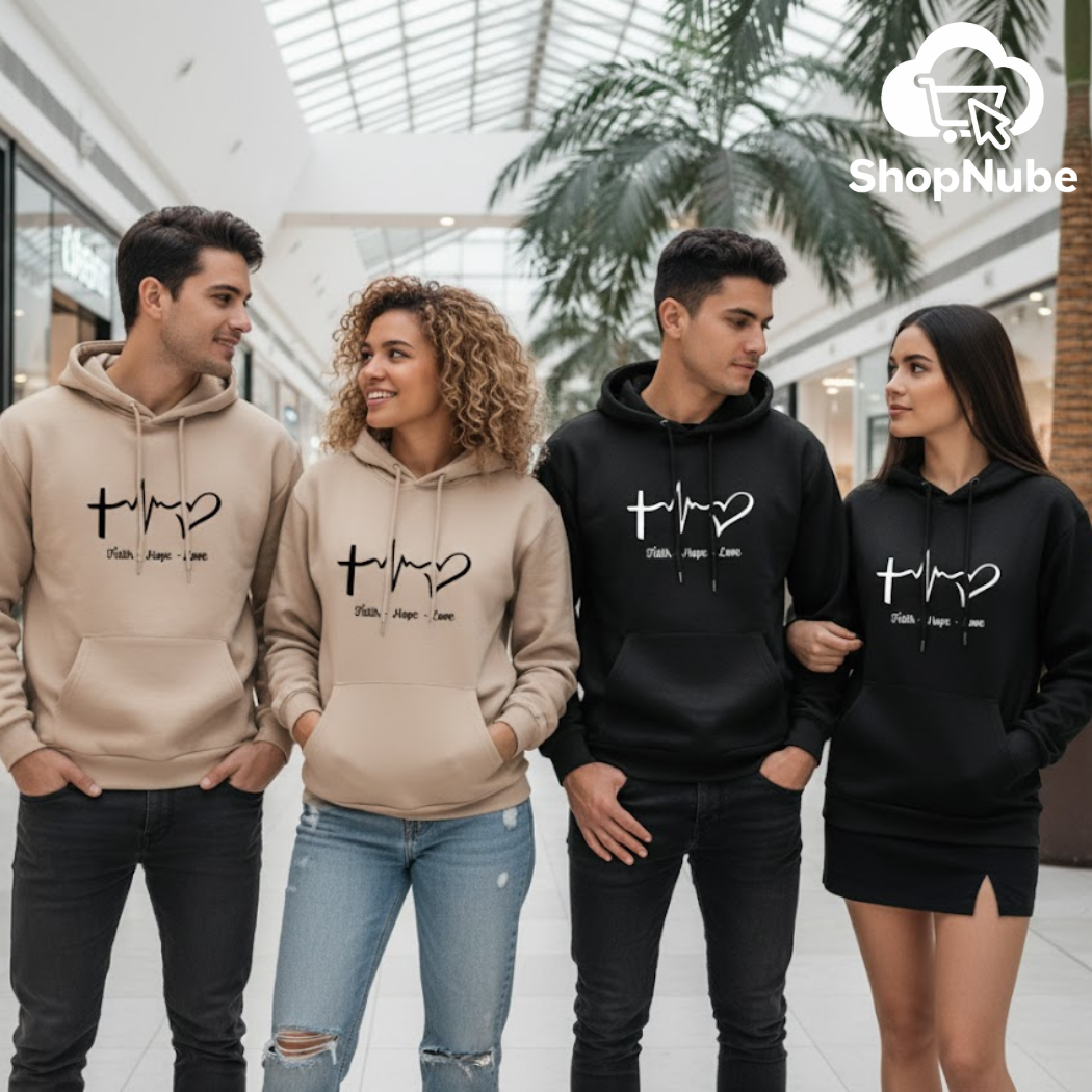 BUZOS EN PAREJA CORAZÓN - ESTAMPADO