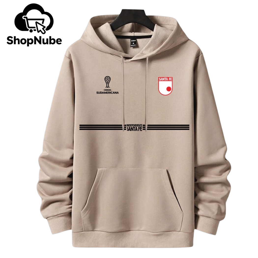 BUZO SANTA FE CON CAPOTA LOGOS BORDADOS