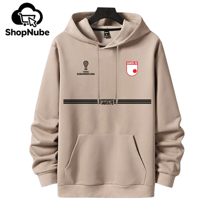 BUZO SANTA FE CON CAPOTA LOGOS BORDADOS