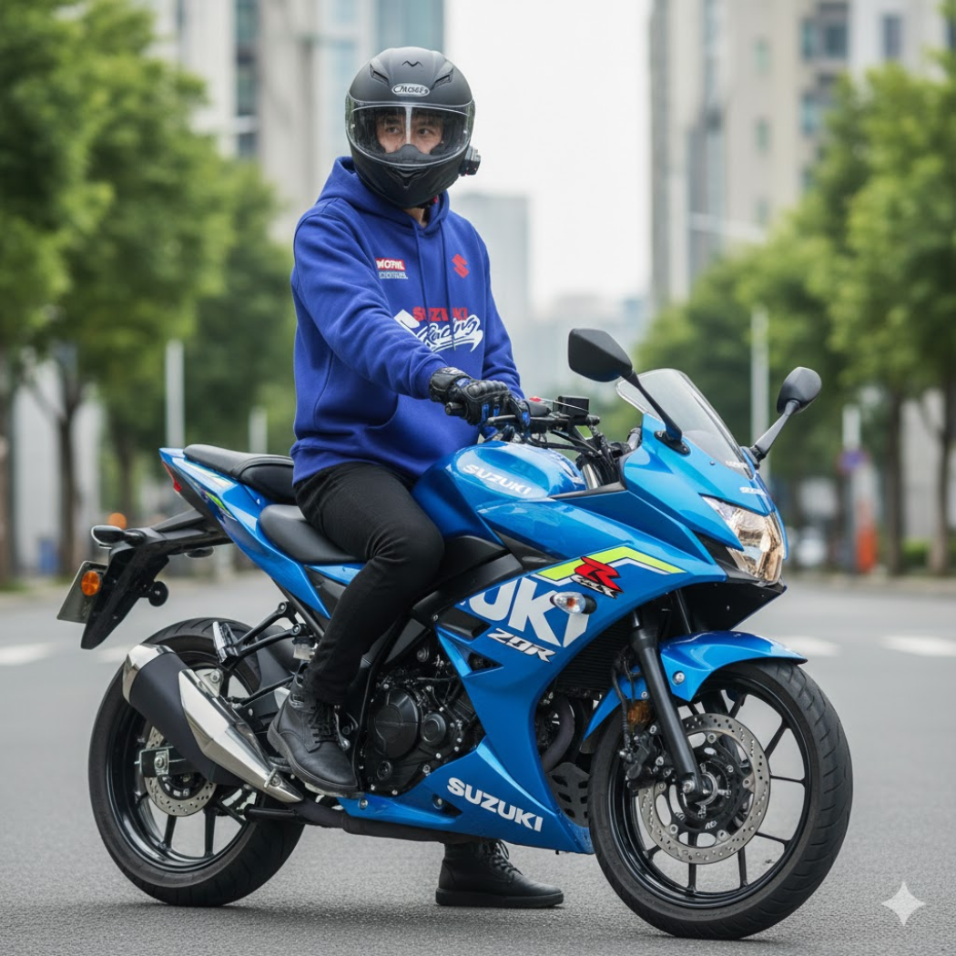 BUZO CON CAPOTA SUZUKI ESTAMPADO