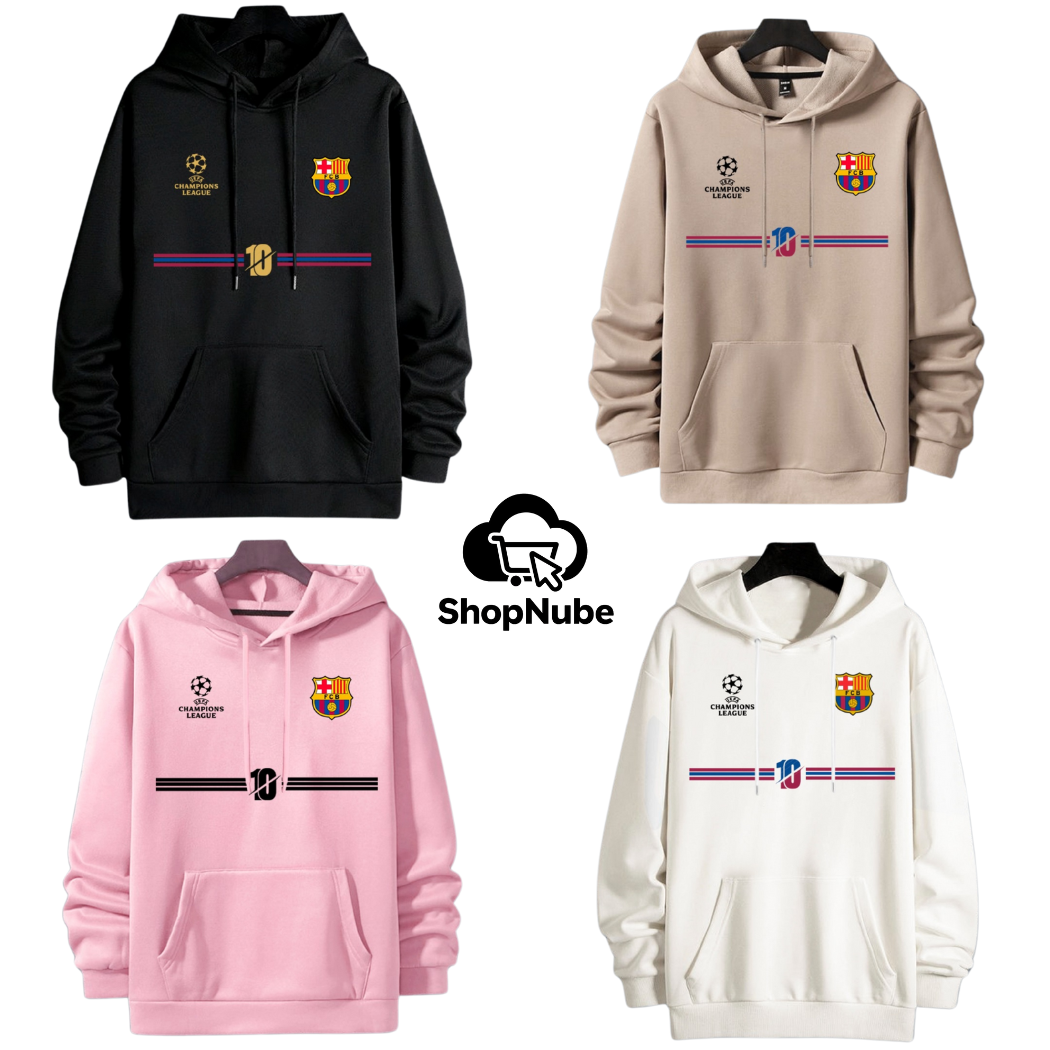 BUZO CON CAPOTA BARCELONA LOGOS BORDADOS