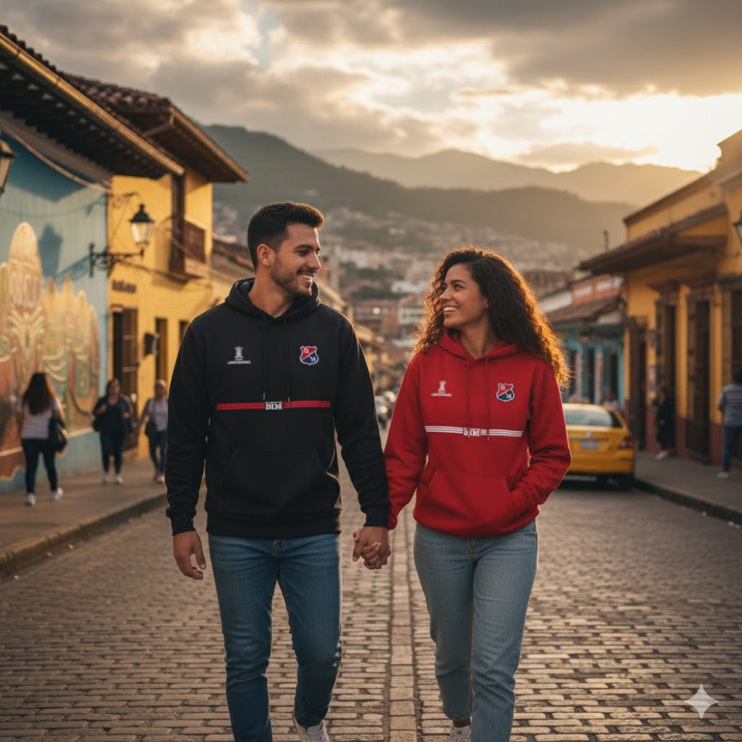 BUZO CON CAPOTA INDEPENDIENTE MEDELLÍN LOGO BORDADO