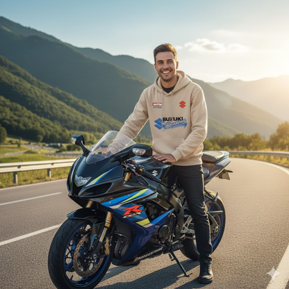 BUZO CON CAPOTA SUZUKI ESTAMPADO