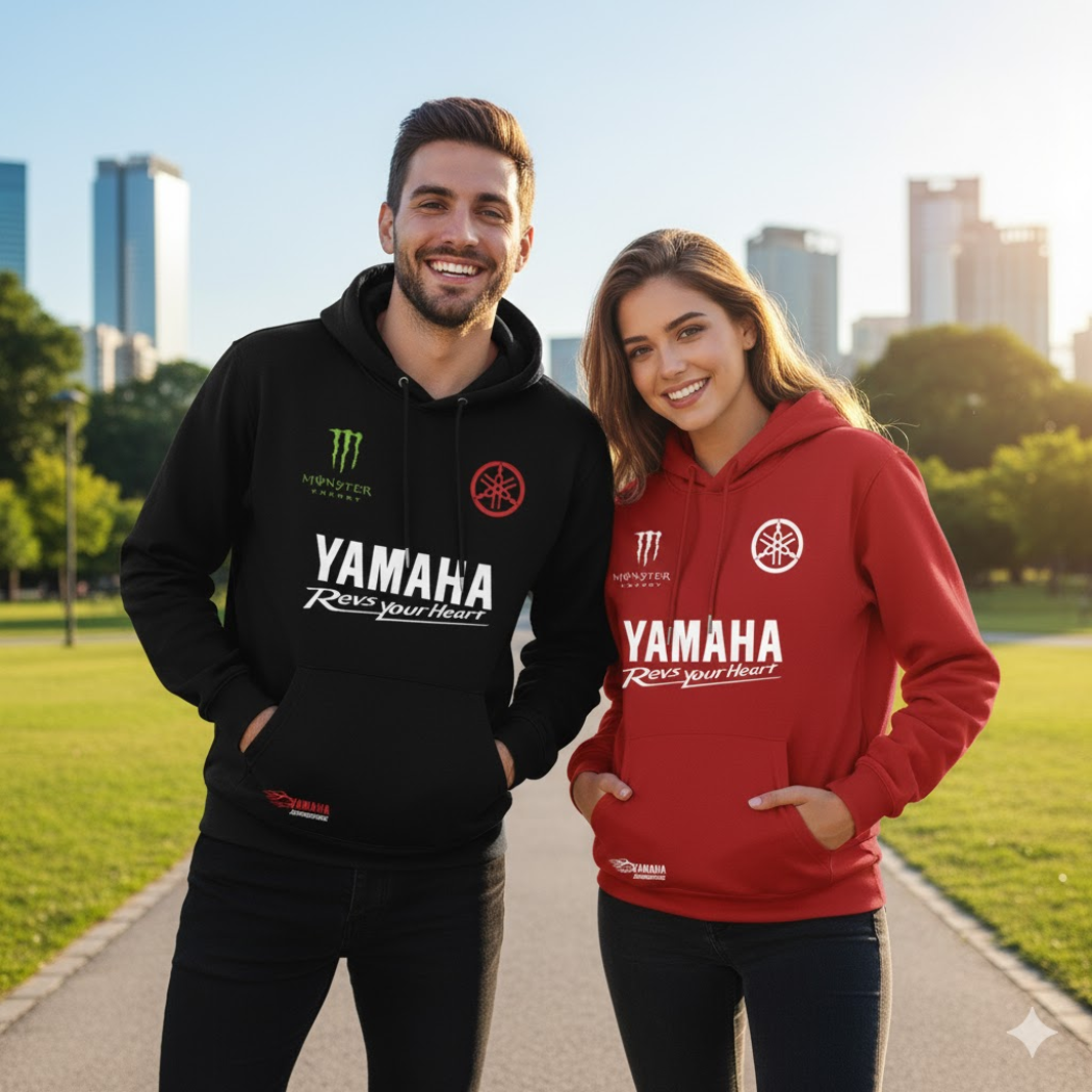 BUZO CON CAPOTA YAMAHA ESTAMPADO