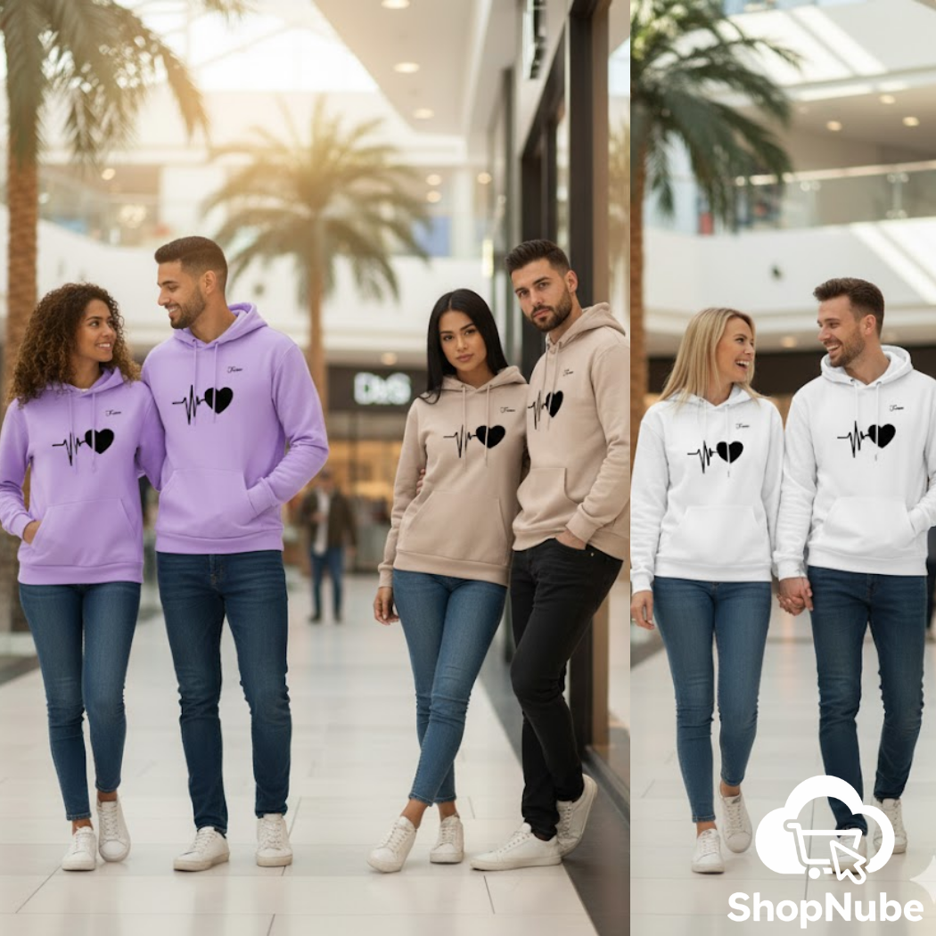 BUZOS EN PAREJA CORAZON ELECTRICO