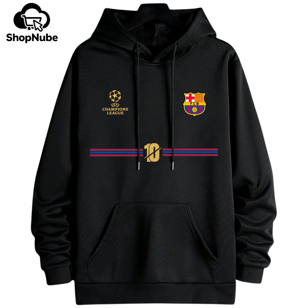 BUZO CON CAPOTA BARCELONA LOGOS BORDADOS