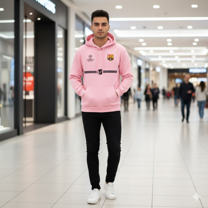 BUZO CON CAPOTA BARCELONA LOGOS BORDADOS