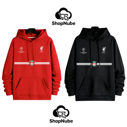 BUZO CON CAPOTA LIVERPOOL LOGOS BORDADOS