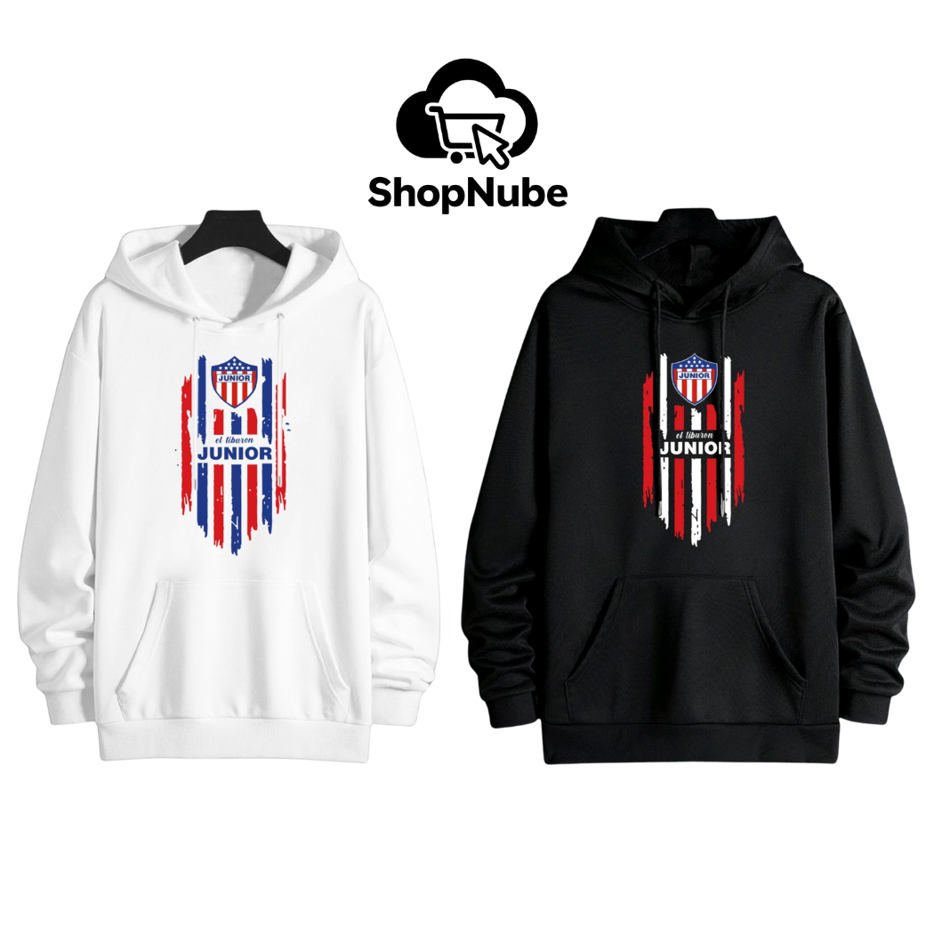 BUZO JUNIOR CON CAPOTA - ESTAMPADO FRANJAS