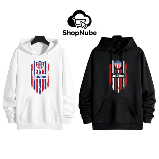 BUZO JUNIOR CON CAPOTA - ESTAMPADO FRANJAS