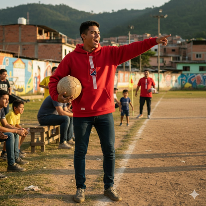 BUZO CON CAPOTA INDEPENDIENTE MEDELLÍN ESTAMPADO - FRANJA