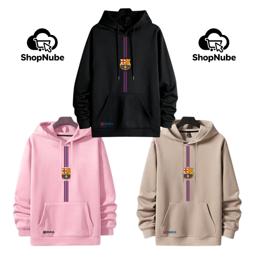 BUZO CON CAPOTA BARCELONA ESTAMPADO LINEA