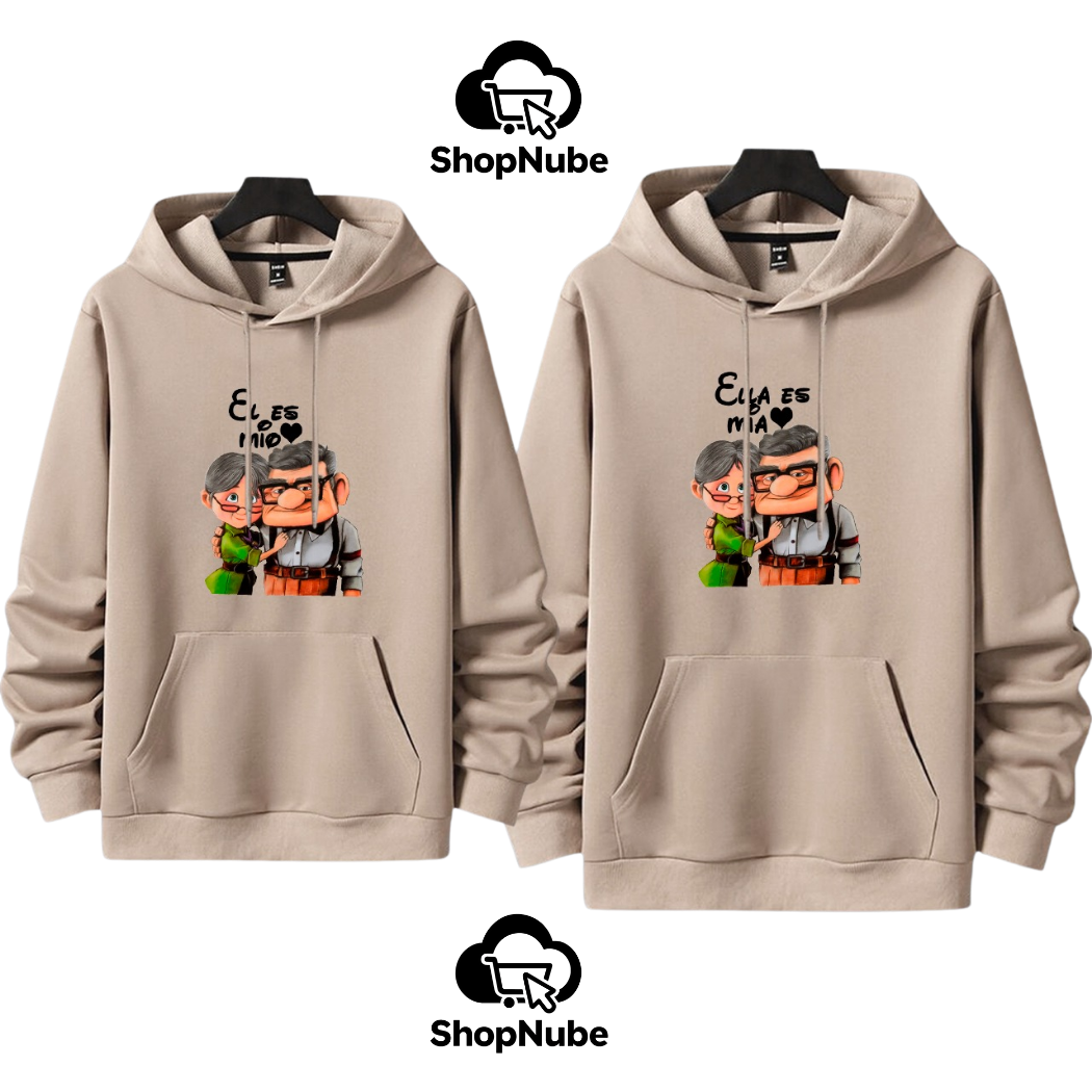 BUZOS EN PAREJA CARL Y ELLIE UP - LOGO ESTAMPADO