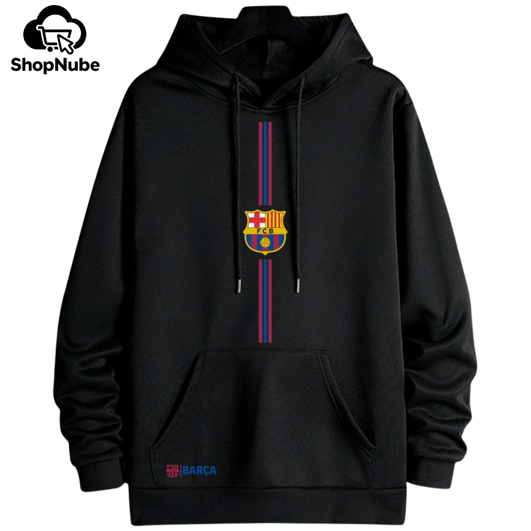 BUZO CON CAPOTA BARCELONA ESTAMPADO LINEA