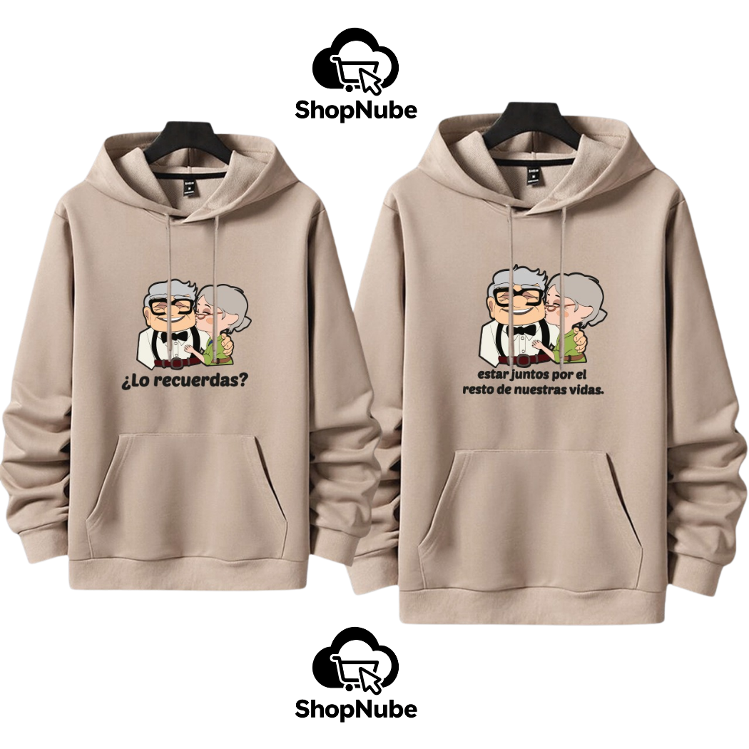 BUZOS EN PAREJA CARL Y ELLIE UP - BEIGE O GRIS