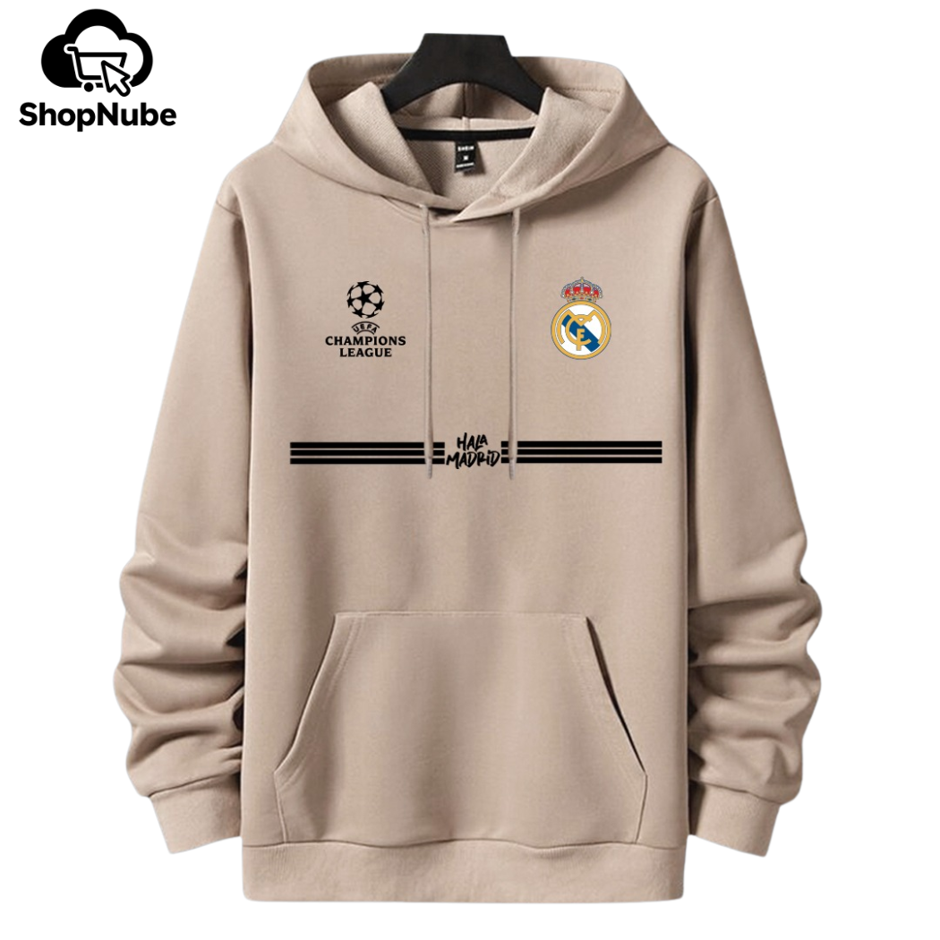 BUZO CON CAPOTA REAL MADRID - LOGOS BORDADOS