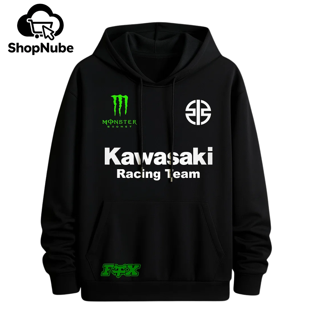BUZO CON CAPOTA KAWASAKI ESTAMPADO