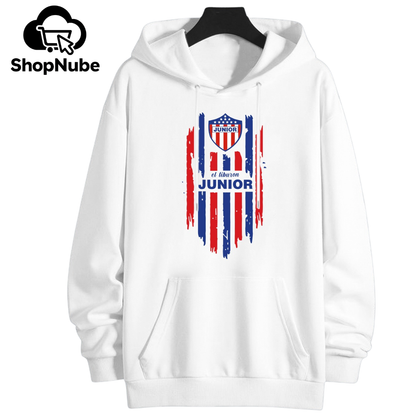 BUZO JUNIOR CON CAPOTA - ESTAMPADO FRANJAS