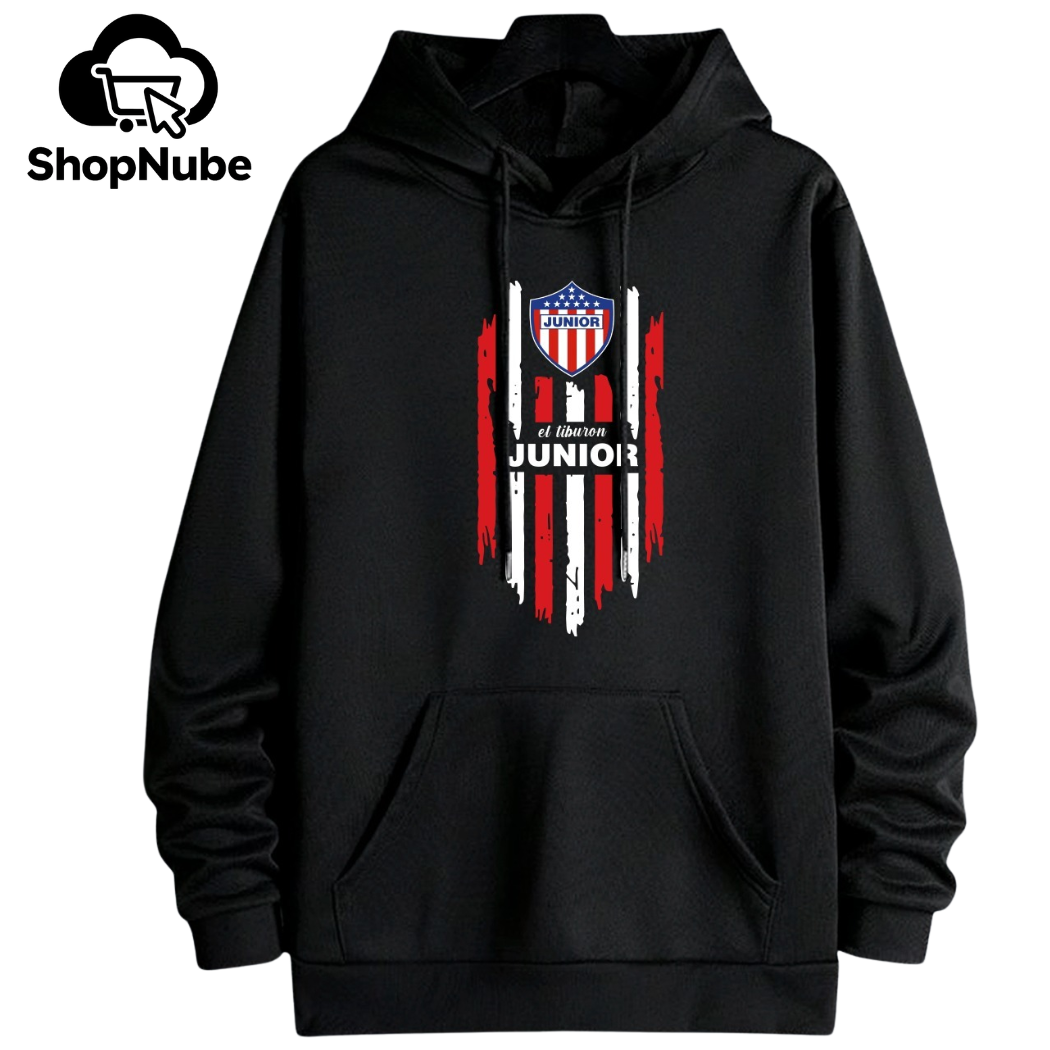 BUZO JUNIOR CON CAPOTA - ESTAMPADO FRANJAS