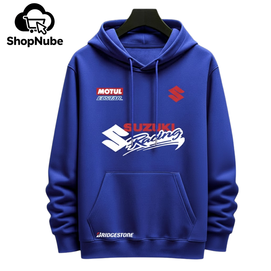 BUZO CON CAPOTA SUZUKI ESTAMPADO