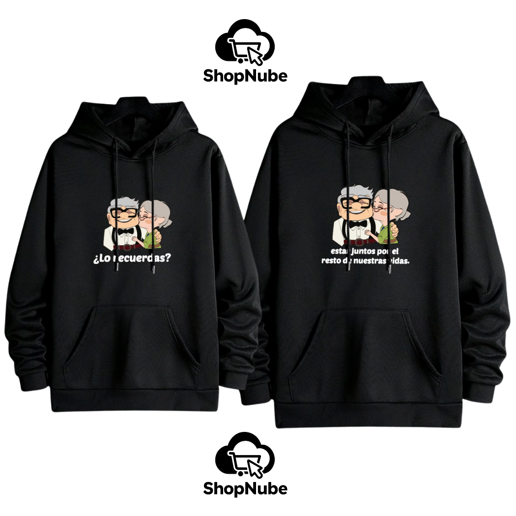 BUZOS EN PAREJA CARL Y ELLIE - NEGRO O BLANCO