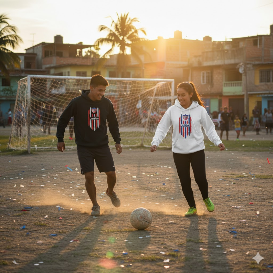 BUZO JUNIOR CON CAPOTA - ESTAMPADO FRANJAS