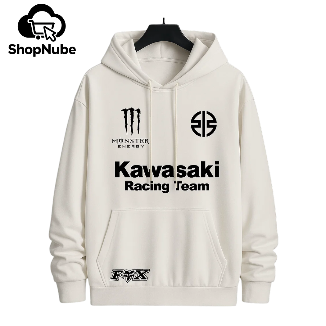 BUZO CON CAPOTA KAWASAKI ESTAMPADO