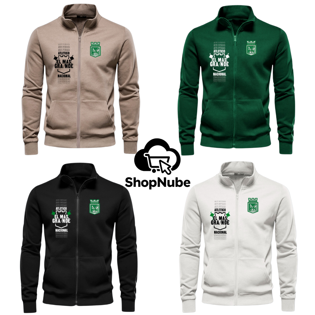 BUZO ATLETICO NACIONAL CUELLO ALTO BORDADO