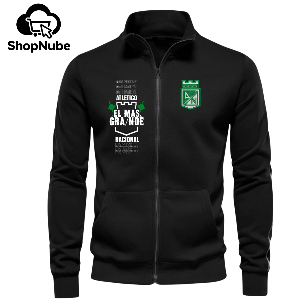 BUZO ATLETICO NACIONAL CUELLO ALTO BORDADO