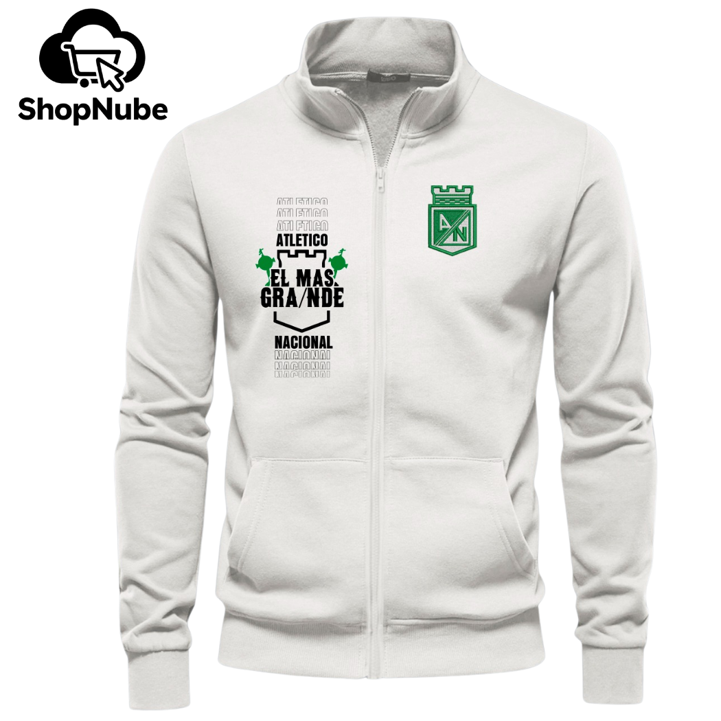 BUZO ATLETICO NACIONAL CUELLO ALTO BORDADO