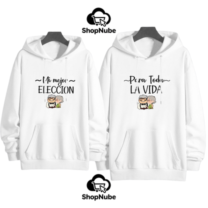 BUZOS EN PAREJA CARL Y ELLIE - ESTAMPADO FRASE