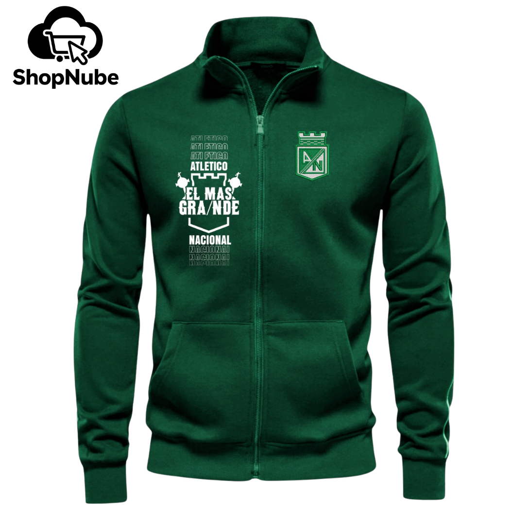 BUZO ATLETICO NACIONAL CUELLO ALTO BORDADO