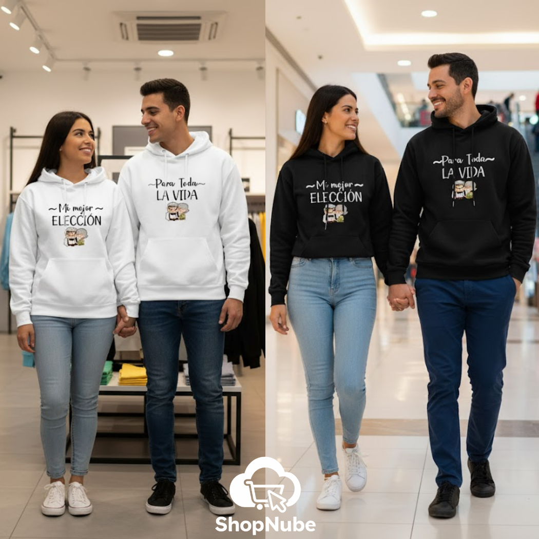 BUZOS EN PAREJA CARL Y ELLIE - ESTAMPADO FRASE