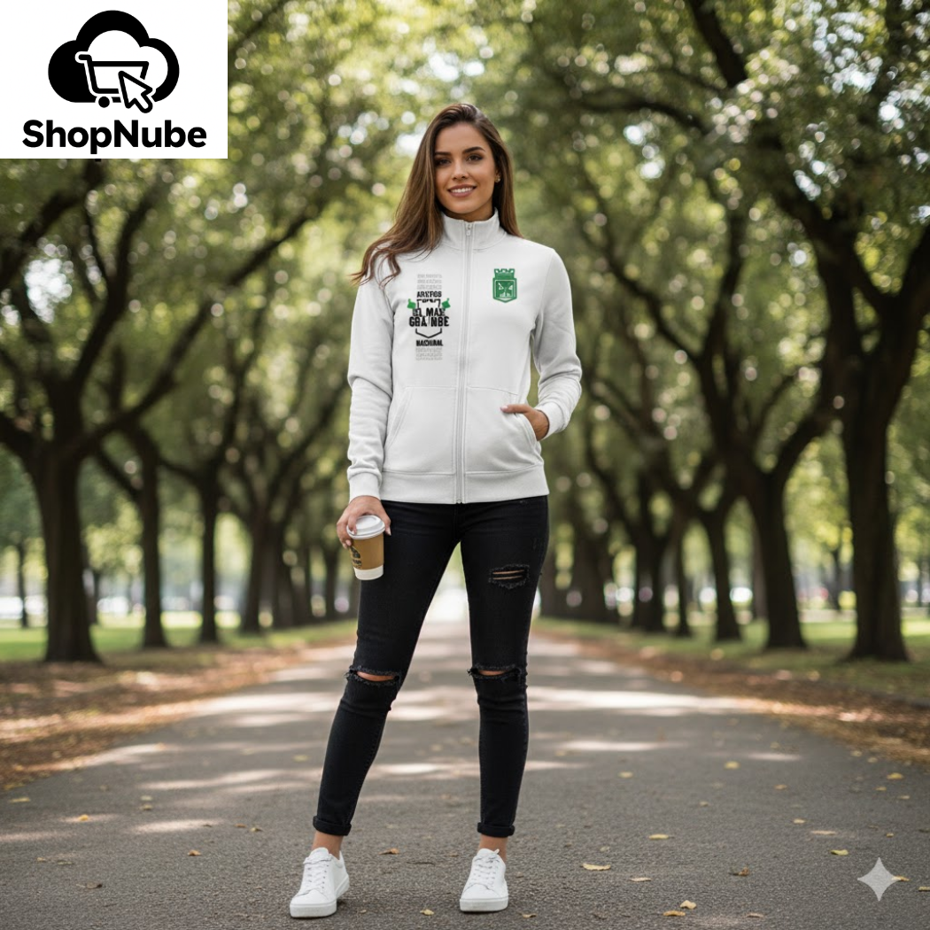 BUZO ATLETICO NACIONAL CUELLO ALTO BORDADO