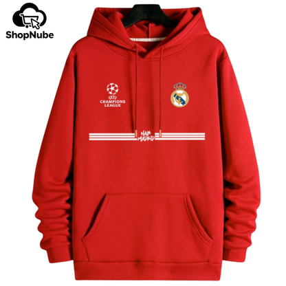 BUZO CON CAPOTA REAL MADRID - LOGOS BORDADOS