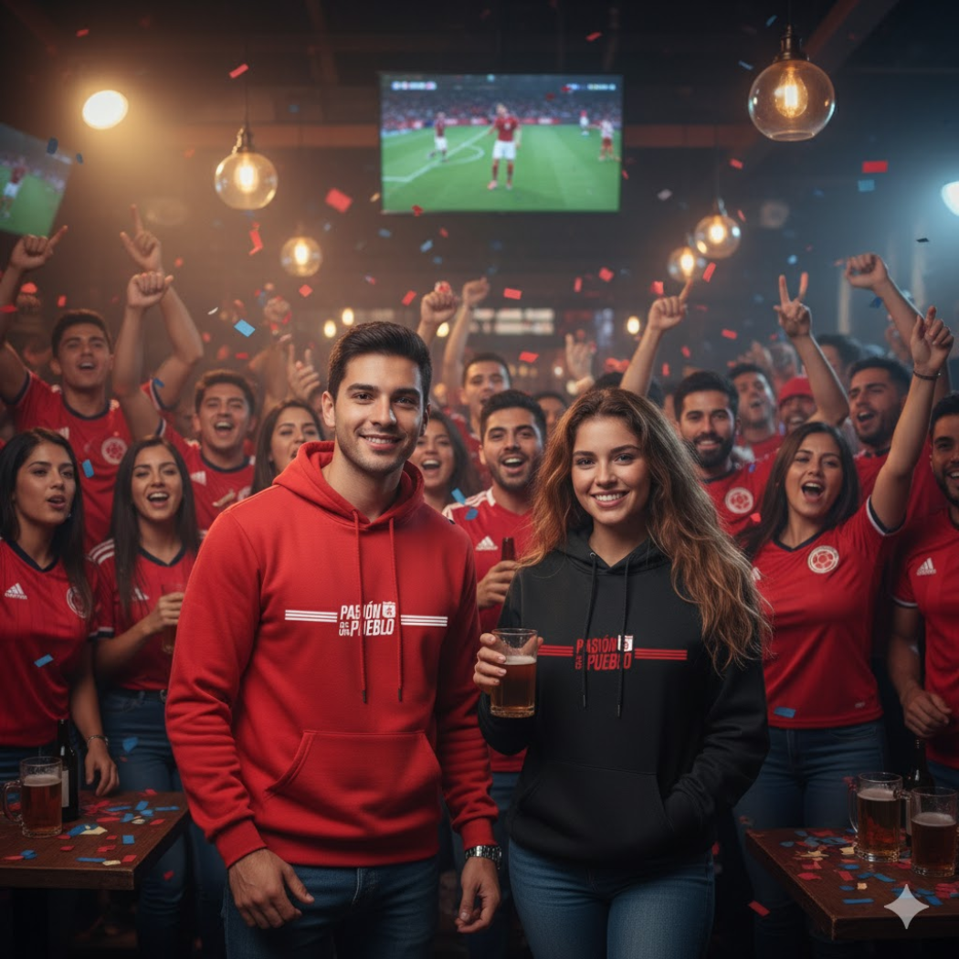 BUZO AMERICA CON CAPOTA ESTAMPADO - FRASE