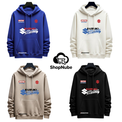 BUZO CON CAPOTA SUZUKI ESTAMPADO