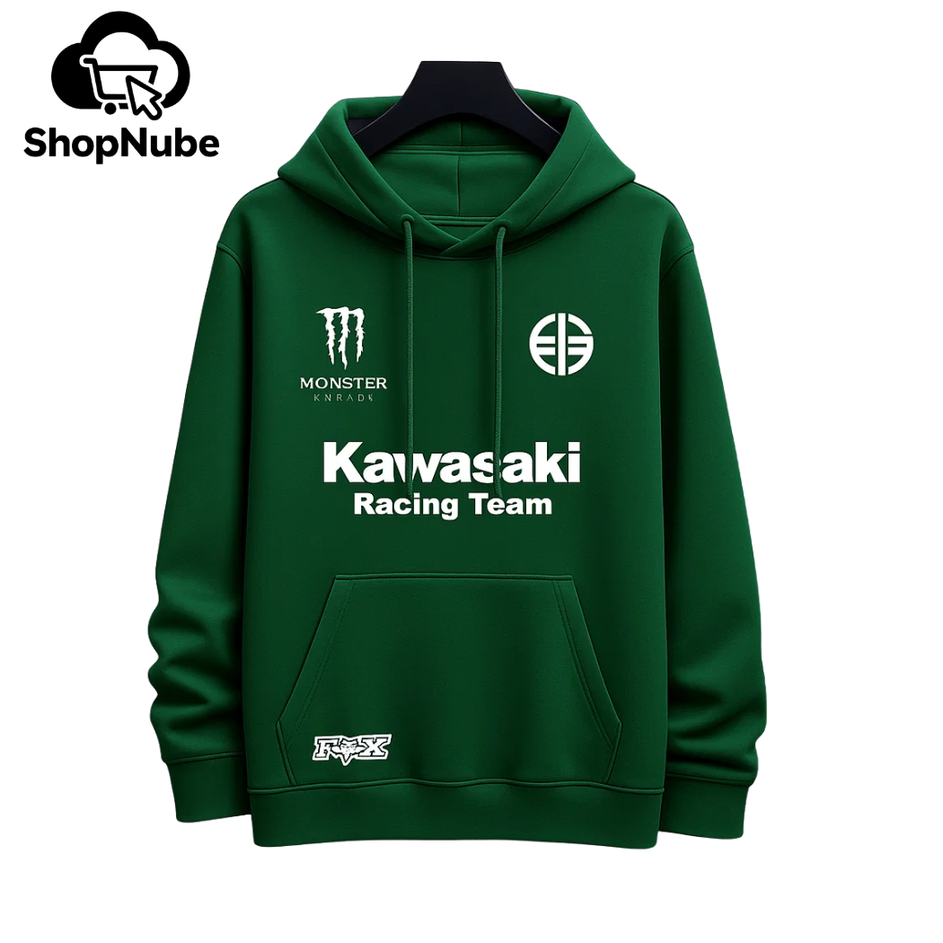 BUZO CON CAPOTA KAWASAKI ESTAMPADO