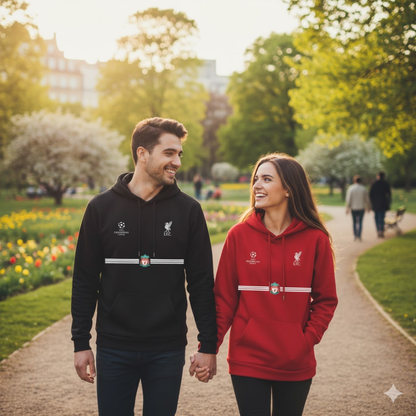 BUZO CON CAPOTA LIVERPOOL LOGOS BORDADOS