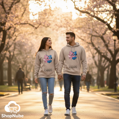 BUZOS EN PAREJA STITCH Y ANGEL GRIS O BEIGE