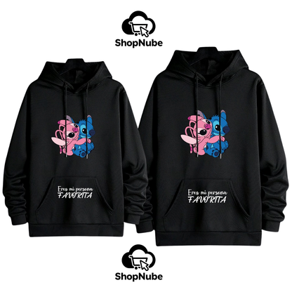 BUZOS EN PAREJA STICH Y ANGEL NEGRO O BLANCO