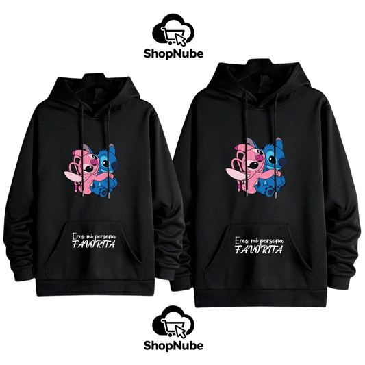 BUZOS EN PAREJA STICH Y ANGEL NEGRO O BLANCO