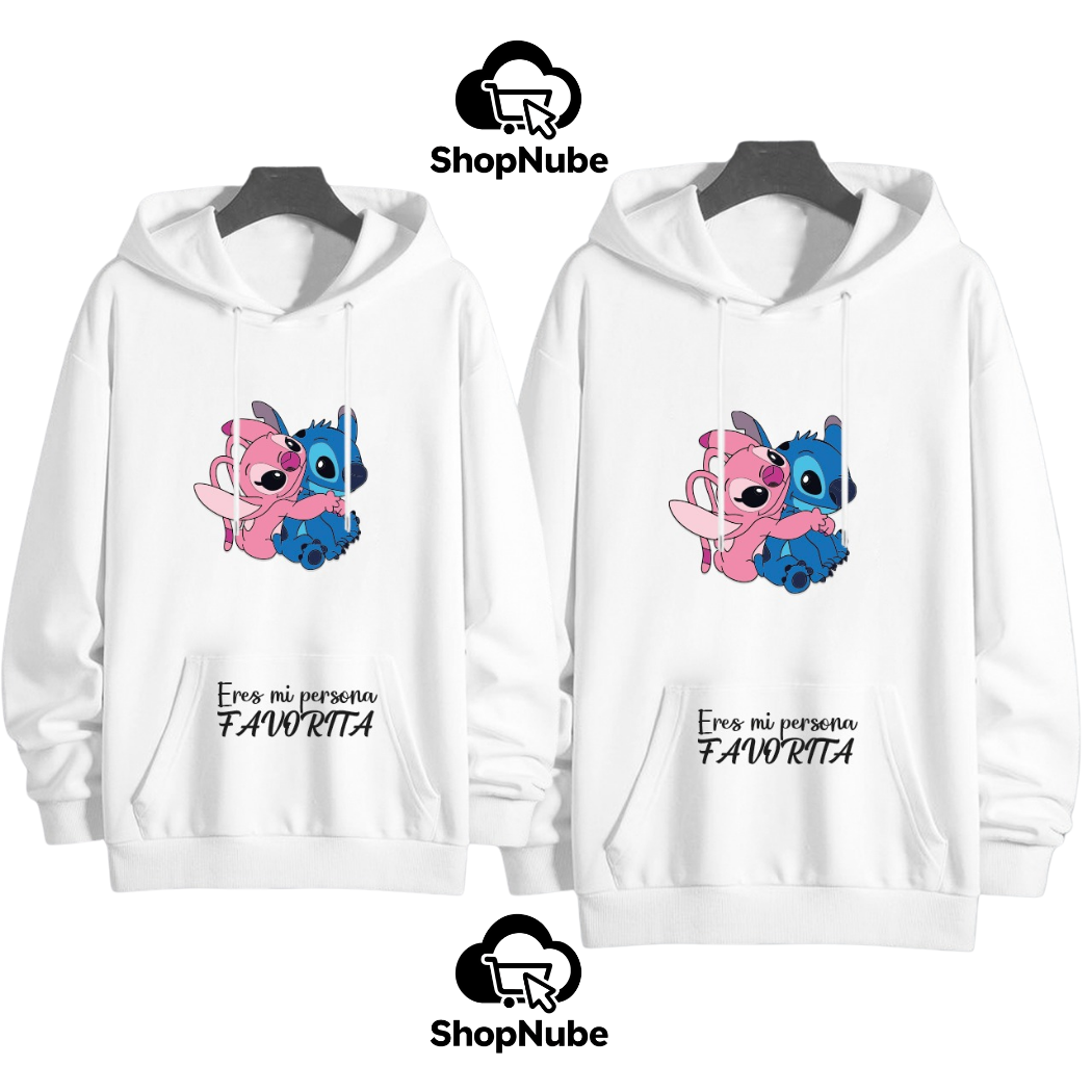 BUZOS EN PAREJA STICH Y ANGEL NEGRO O BLANCO